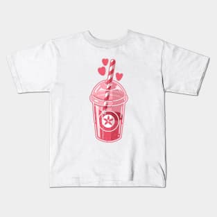The pink sakura drink with love Kids T-Shirt